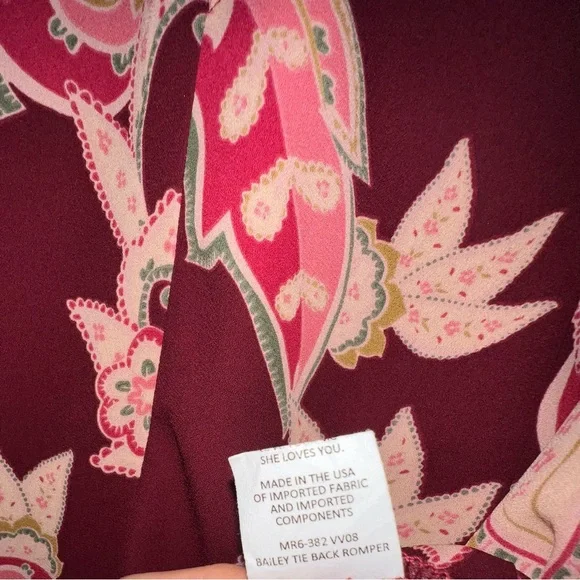 SHOW ME YOUR MUMU | Bailey Tie Back Romper for Fall | Flouncy Boho Print | Small - Picture 9 of 11